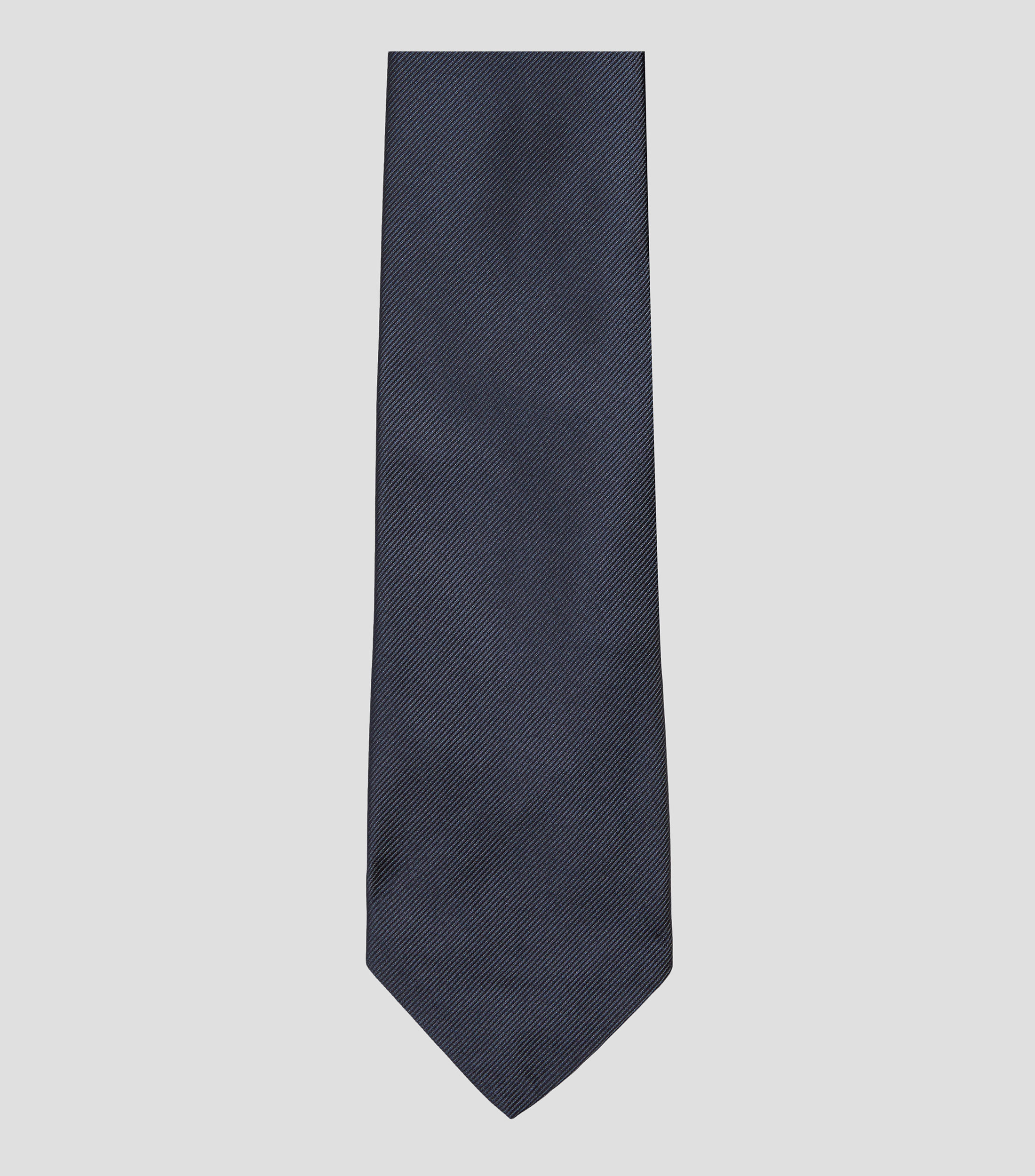 Corbata estrecha de seda repp liso Hombre